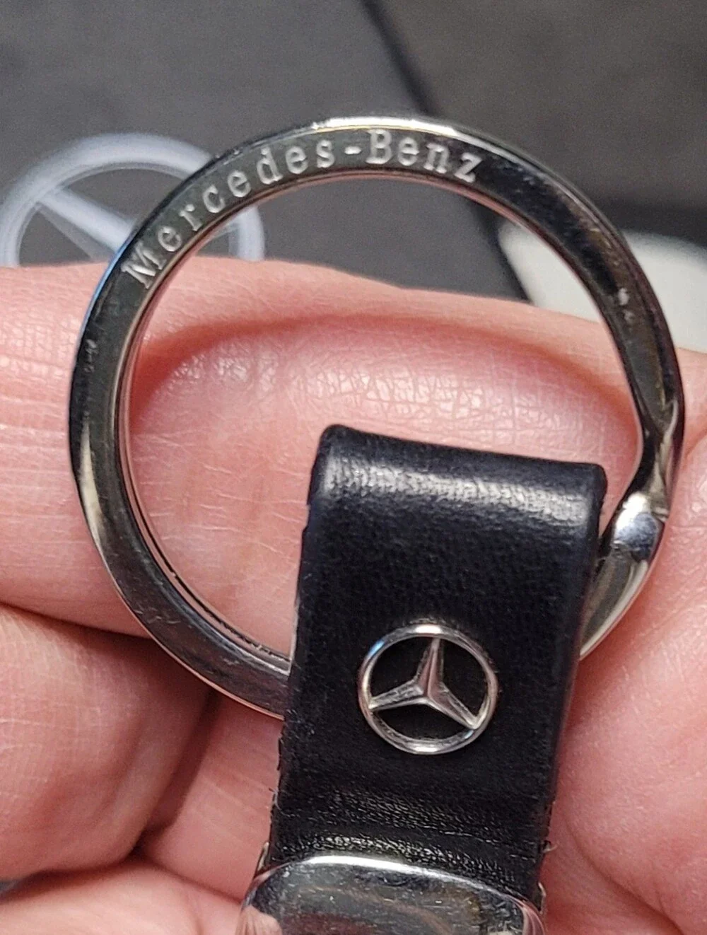 Mercedes-Benz CLA Typo Leather & Stainless Steel Keychain  Boxed